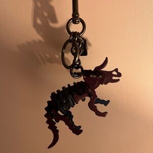 Coach Triceratops Dinosaur Keychain